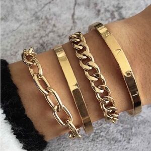 Gold Love  Bracelet Stack (7126)
